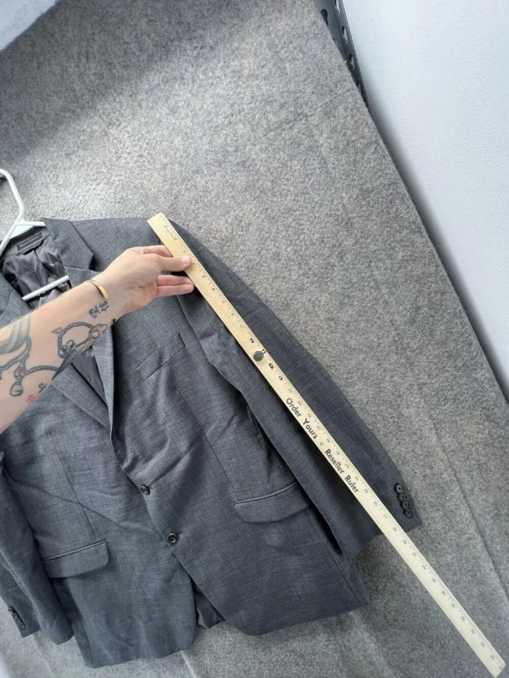 Lauren Ralph Lauren Blazer Mens 46L Gray Sport Coat Jacket Two Button Business